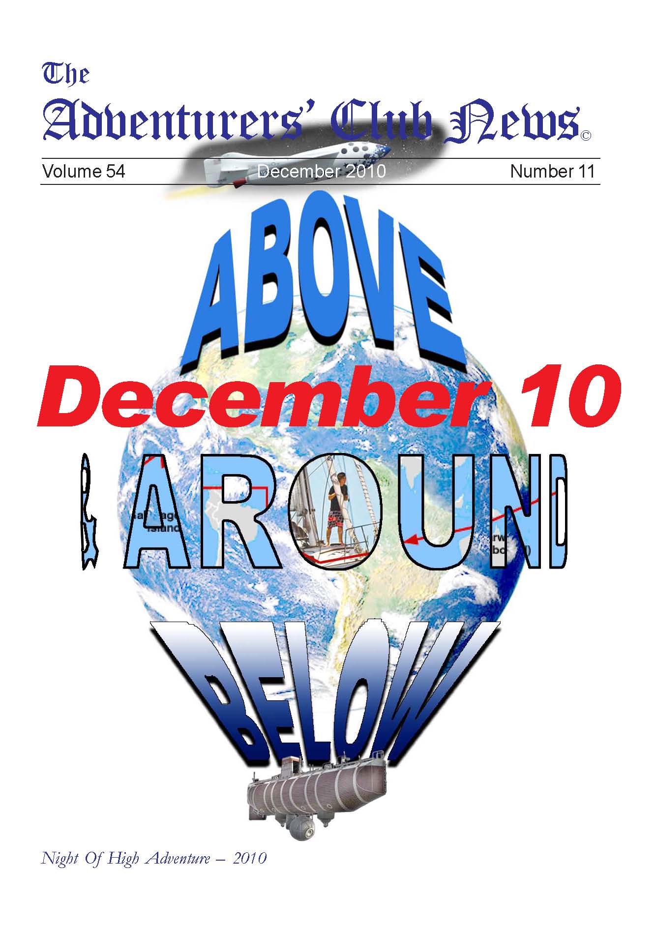 December 2010 Adventurers Club News Cover